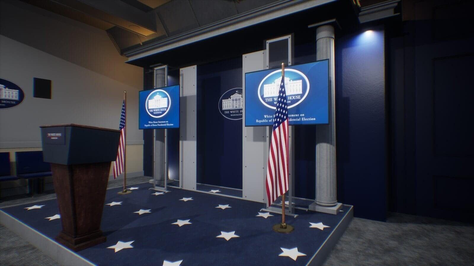 Oval Office & White House virtual production standing set — angle 28 on the L.A. & ABQ Castle Studios stage