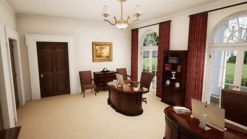 Oval Office & White House virtual production standing set — angle 4 on the L.A. & ABQ Castle Studios stage