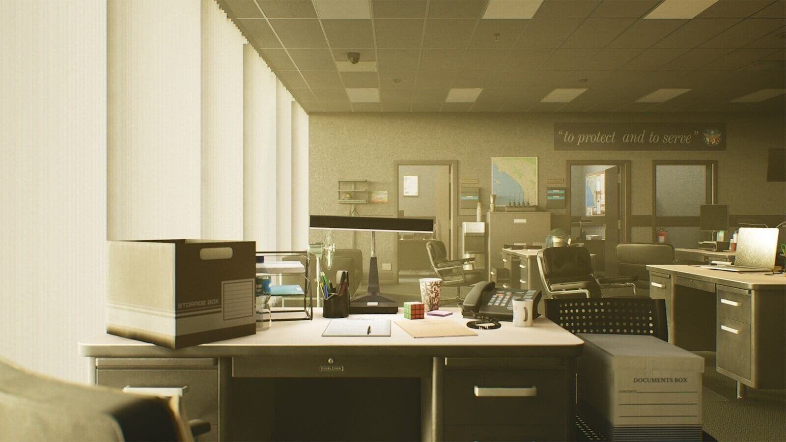 Police Station virtual production standing set — angle 20 on the L.A. & ABQ Castle Studios stage