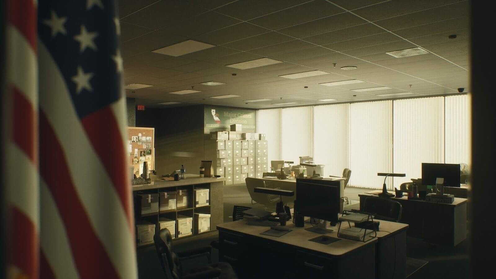Police Station virtual production standing set — angle 5 on the L.A. & ABQ Castle Studios stage