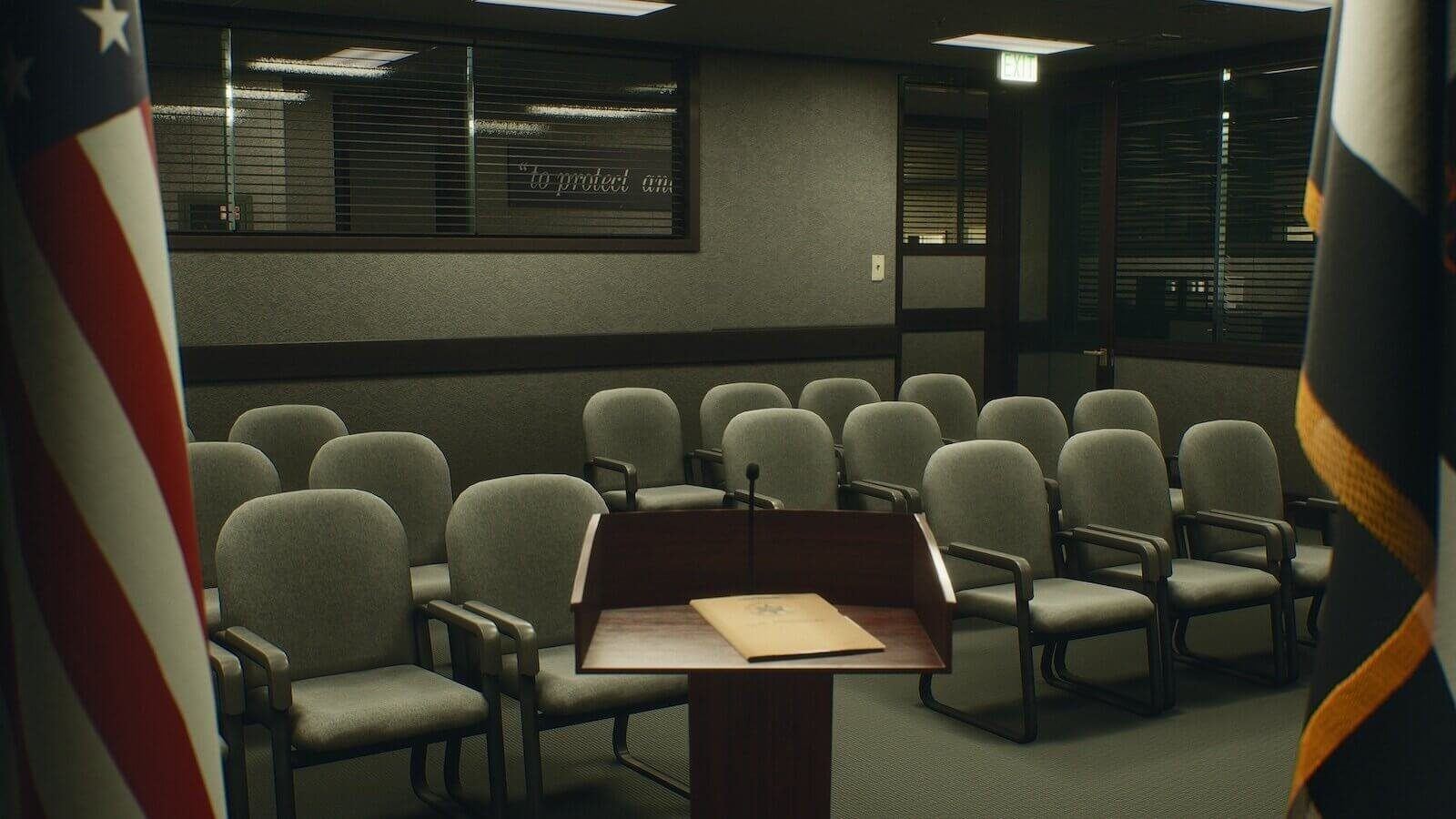 Police Station virtual production standing set — angle 7 on the L.A. & ABQ Castle Studios stage