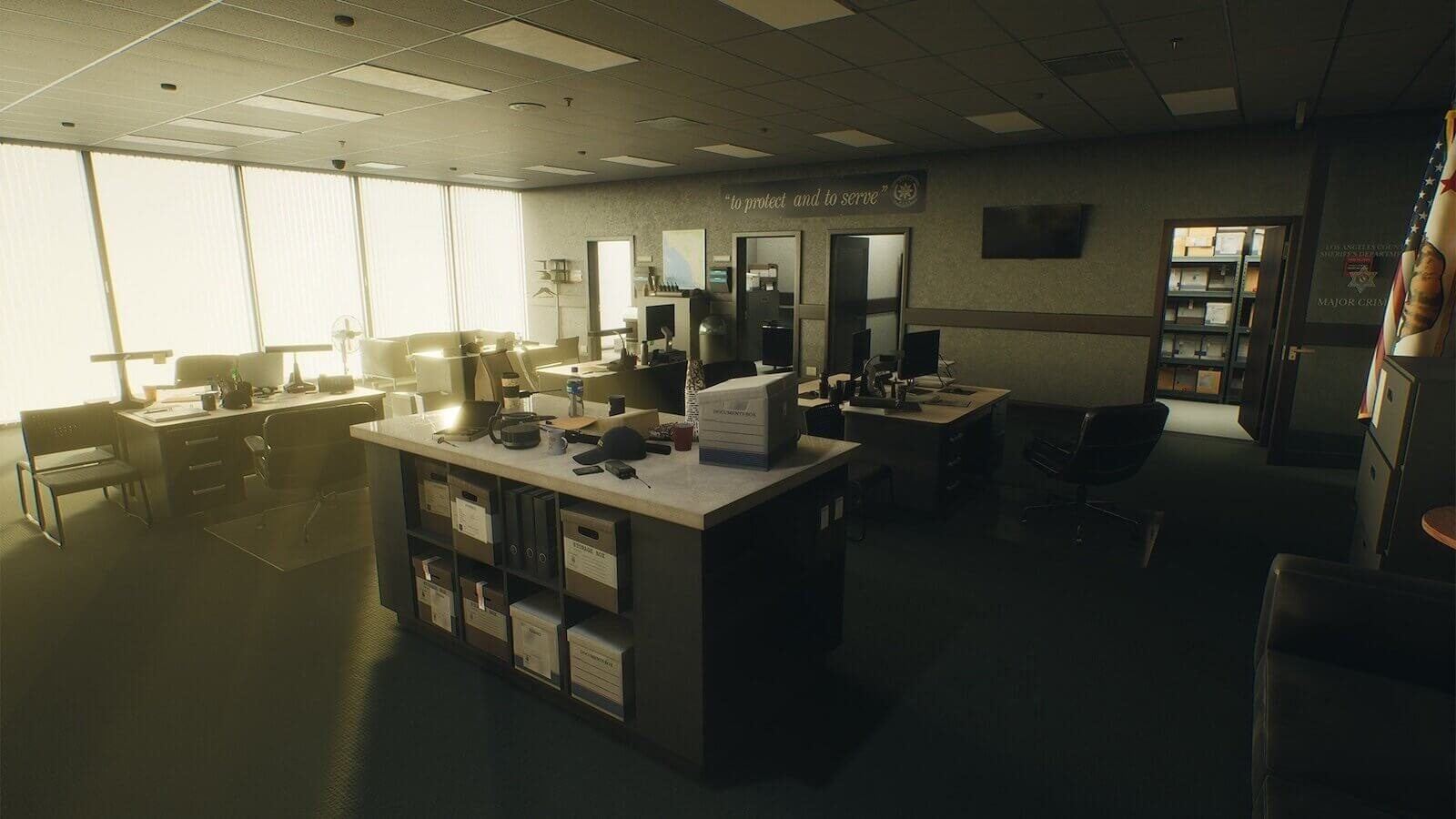 Police Station virtual production standing set — angle 10 on the L.A. & ABQ Castle Studios stage