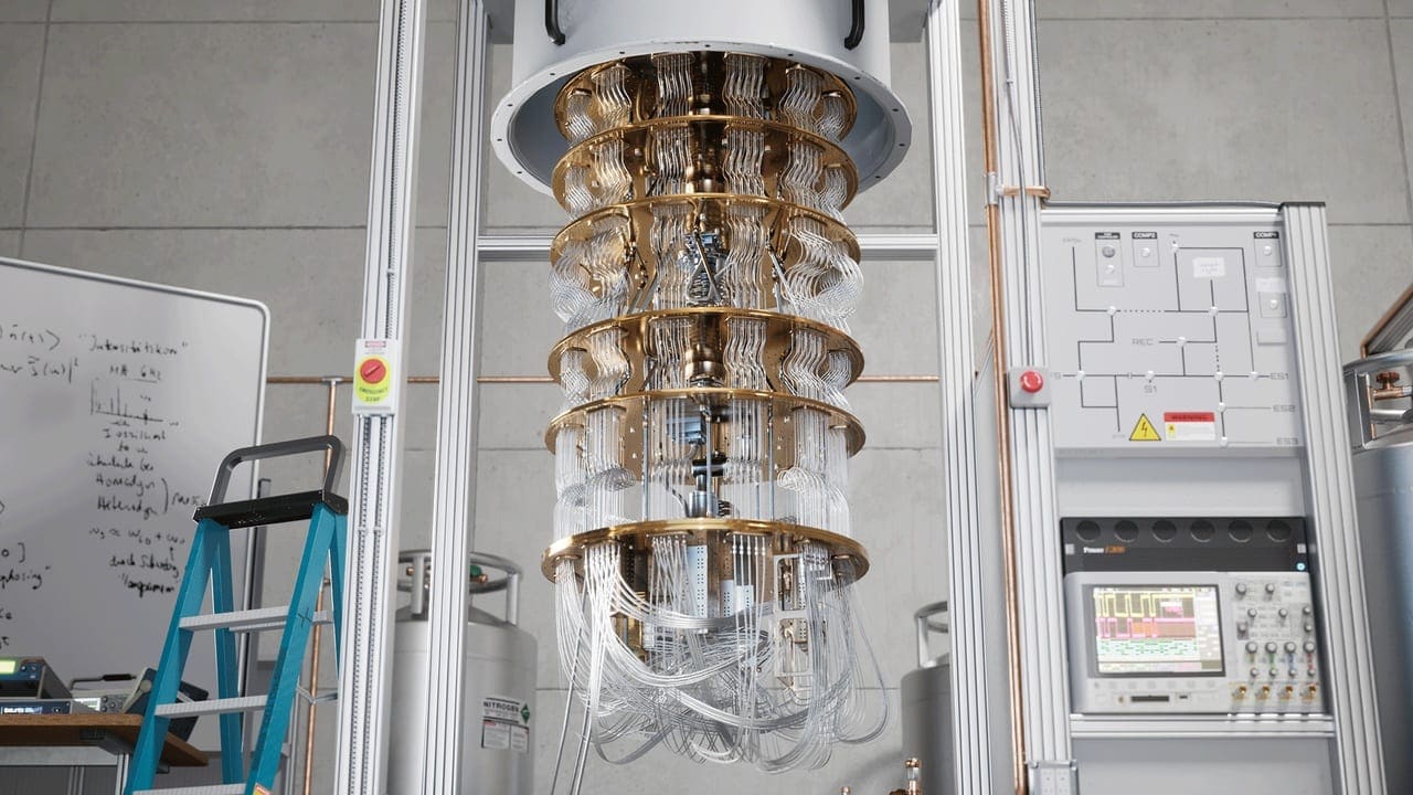 Quantum Lab virtual production standing set — angle 2 on the L.A. & ABQ Castle Studios stage