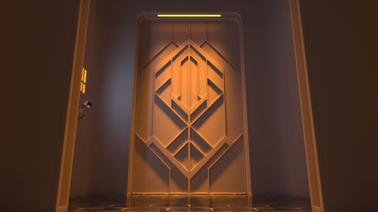 Retro-Futuristic Corridor — ready-to-shoot virtual production set on the L.A. & ABQ Castle Studios stage