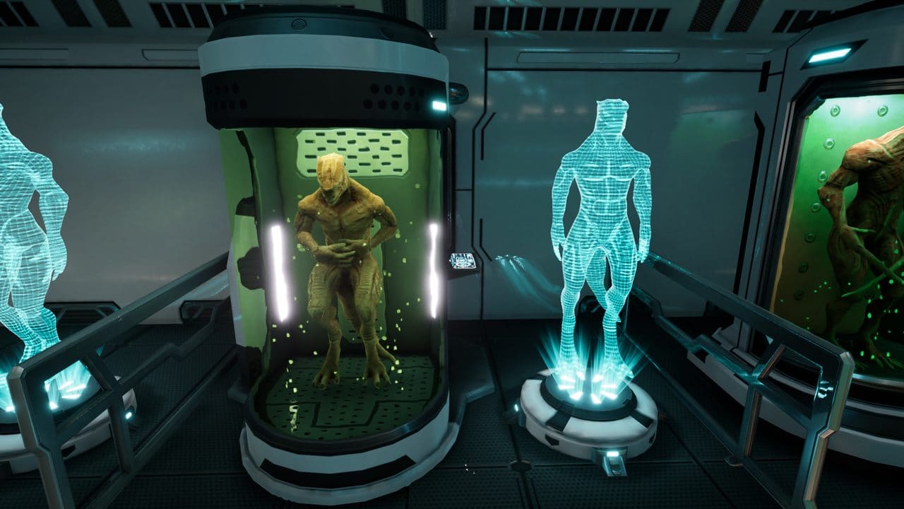 Sci-Fi Creatures Research Lab virtual production standing set — angle 6 on the L.A. & ABQ Castle Studios stage