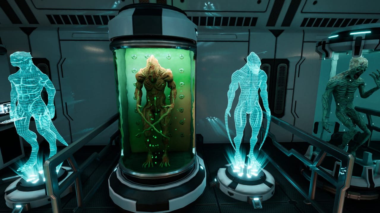Sci-Fi Creatures Research Lab virtual production standing set — angle 7 on the L.A. & ABQ Castle Studios stage