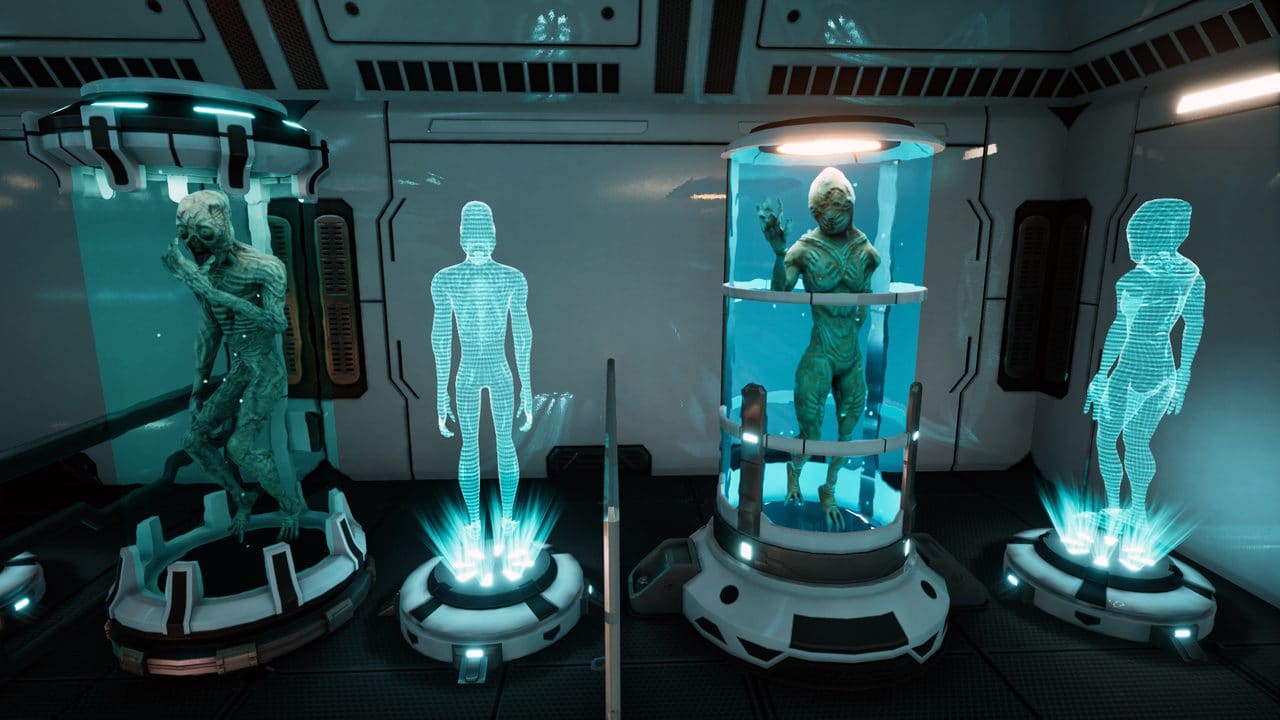Sci-Fi Creatures Research Lab virtual production standing set — angle 8 on the L.A. & ABQ Castle Studios stage
