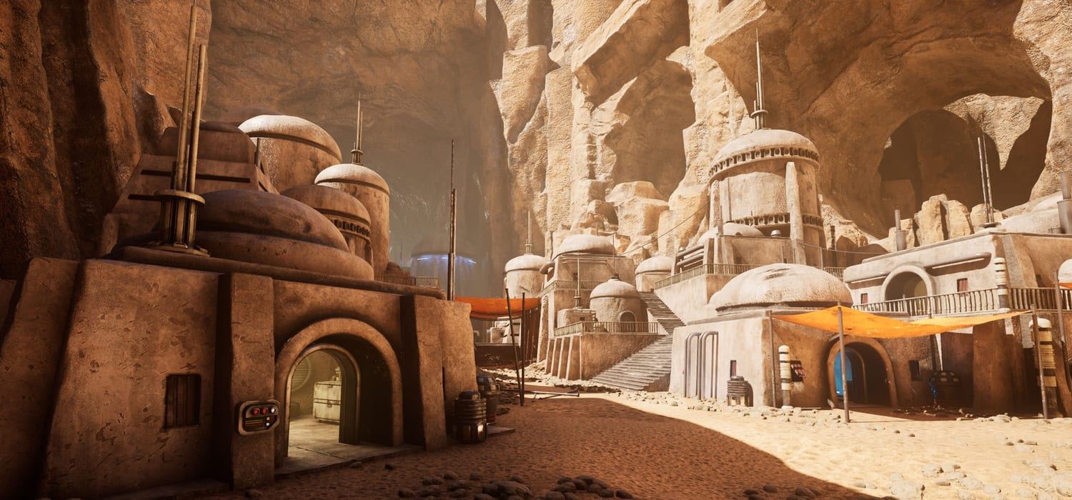 Sci-Fi Desert City virtual production standing set — angle 3 on the L.A. & ABQ Castle Studios stage