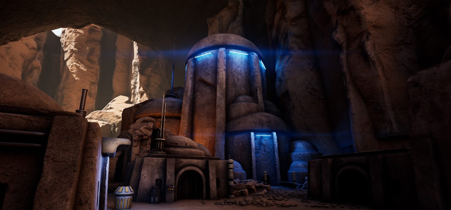 Sci-Fi Desert City virtual production standing set — angle 6 on the L.A. & ABQ Castle Studios stage