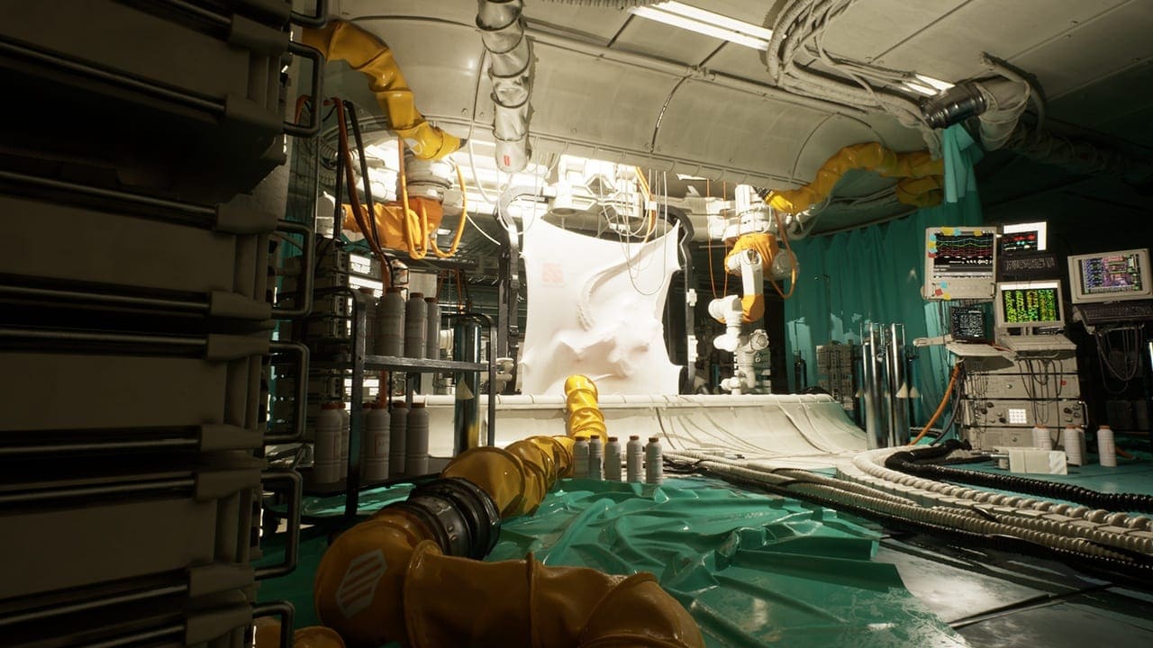 Sci-Fi Laboratory virtual production standing set — angle 3 on the L.A. & ABQ Castle Studios stage