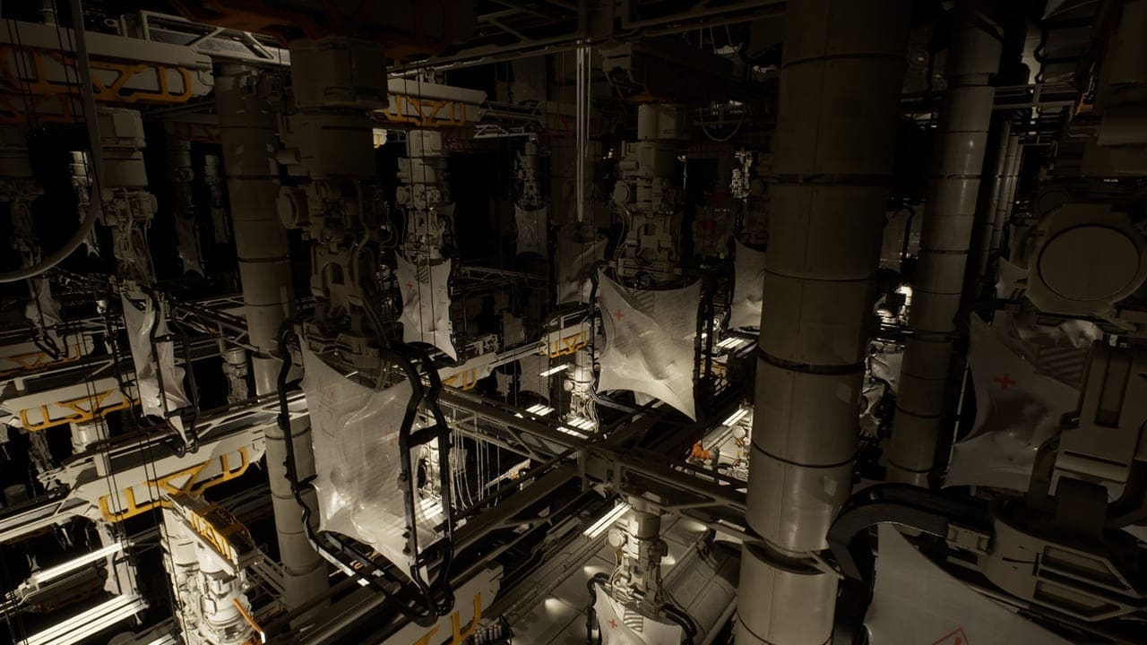 Sci-Fi Laboratory virtual production standing set — angle 4 on the L.A. & ABQ Castle Studios stage