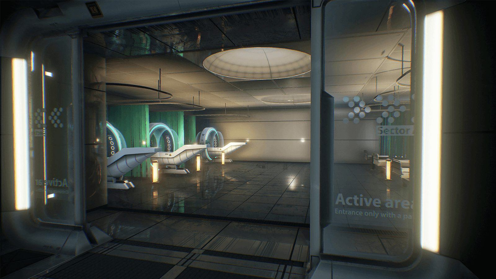 SciFi Hospital virtual production standing set — angle 3 on the L.A. & ABQ Castle Studios stage