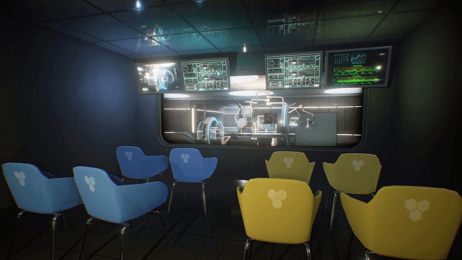SciFi Hospital virtual production standing set — angle 7 on the L.A. & ABQ Castle Studios stage