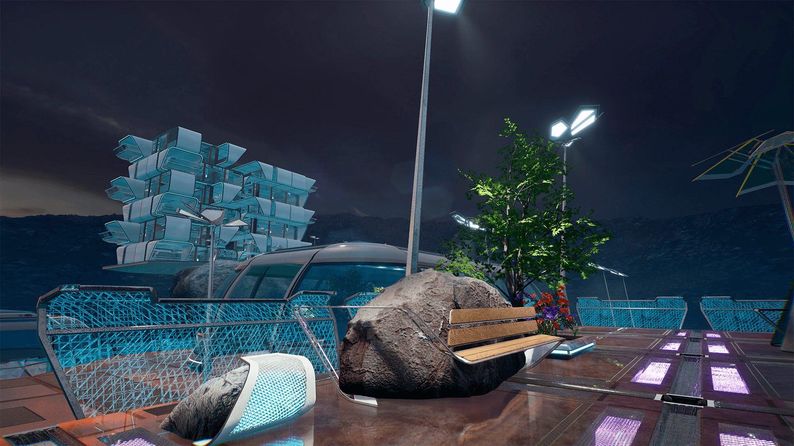 SciFi Village virtual production standing set — angle 2 on the L.A. & ABQ Castle Studios stage