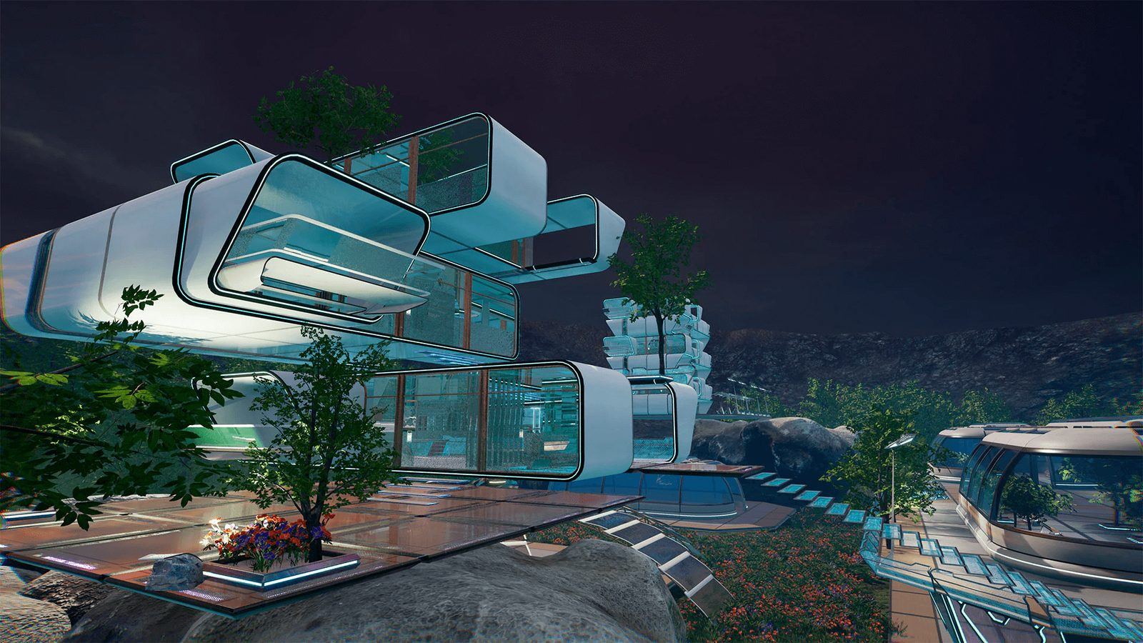 SciFi Village virtual production standing set — angle 3 on the L.A. & ABQ Castle Studios stage