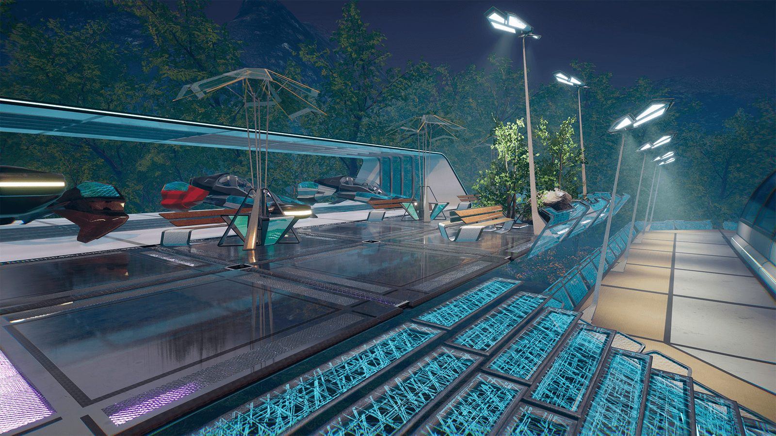 SciFi Village virtual production standing set — angle 7 on the L.A. & ABQ Castle Studios stage