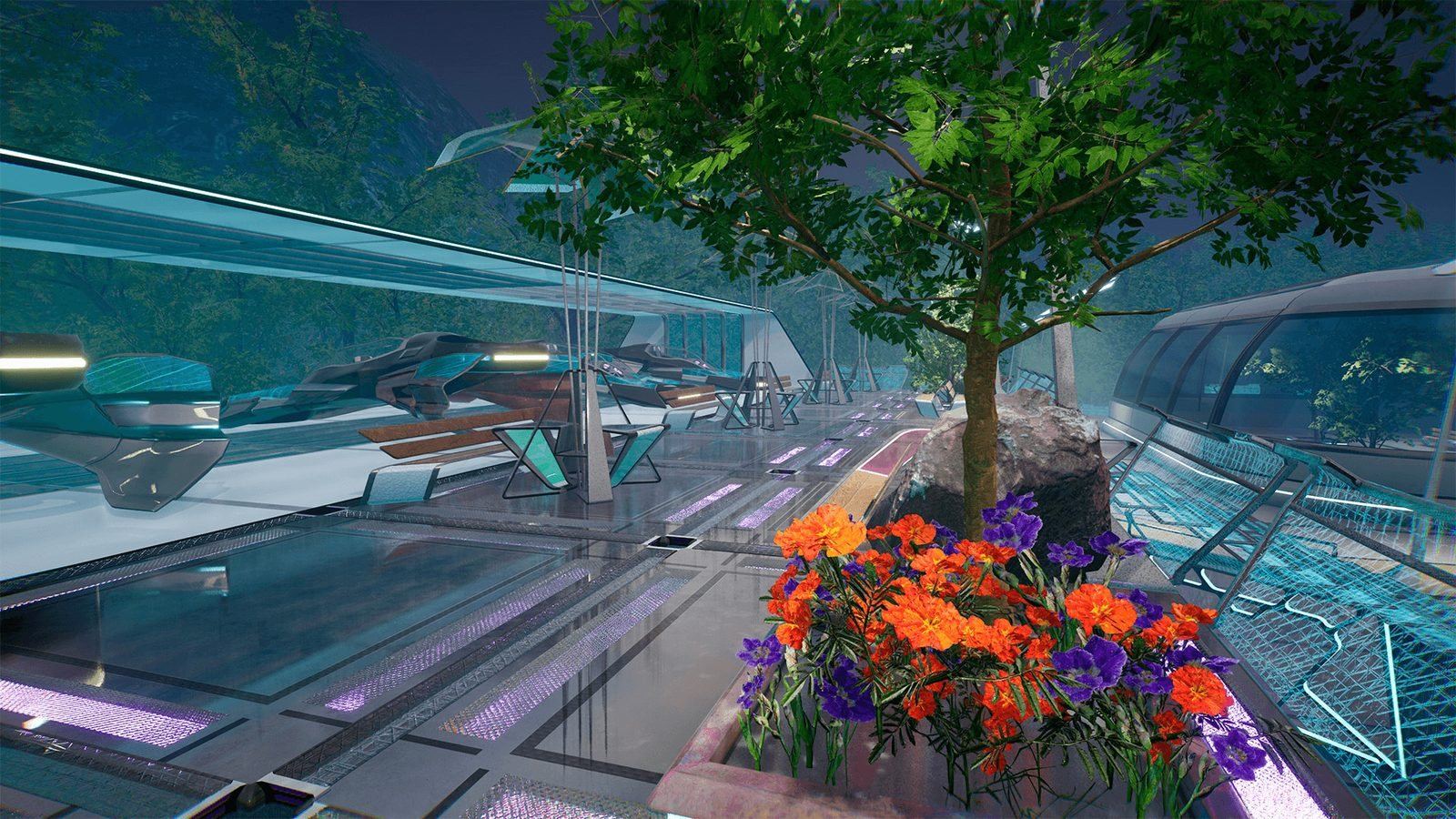 SciFi Village virtual production standing set — angle 10 on the L.A. & ABQ Castle Studios stage