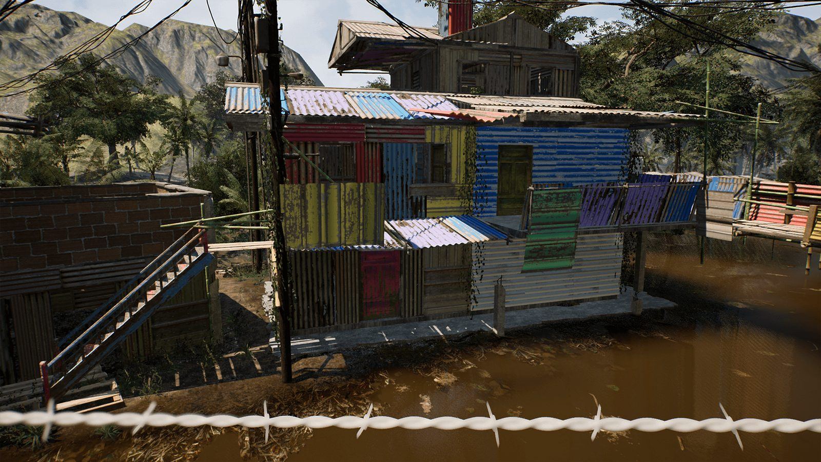 Shanty Village virtual production standing set — angle 2 on the L.A. & ABQ Castle Studios stage