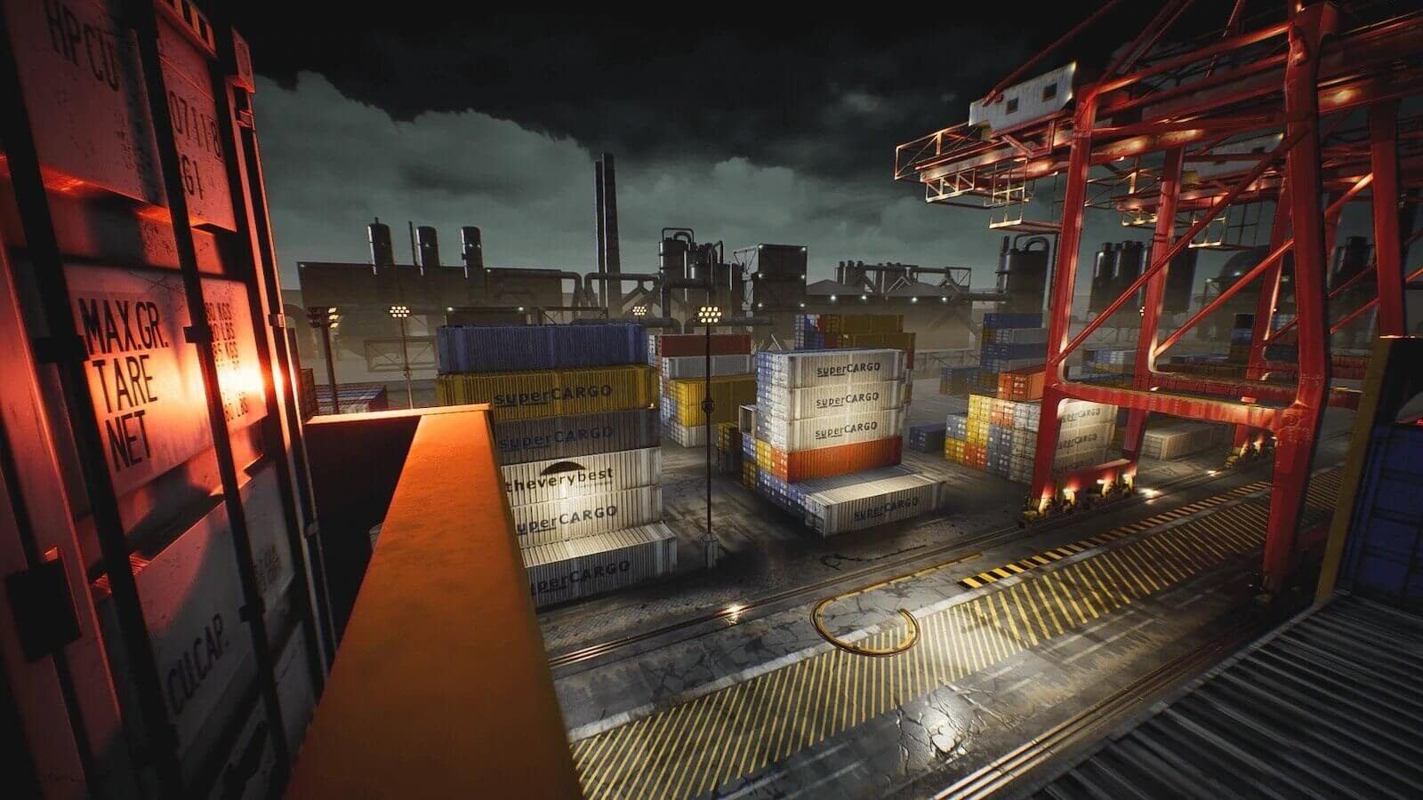 Shipyard and Port virtual production standing set — angle 9 on the L.A. & ABQ Castle Studios stage