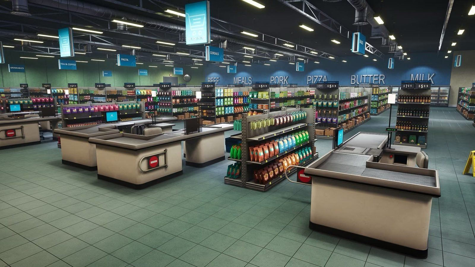 Shopping Plaza virtual production standing set — angle 11 on the L.A. & ABQ Castle Studios stage