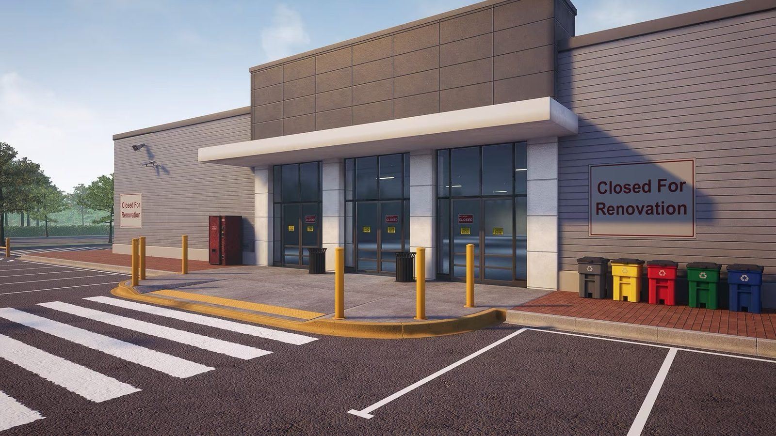 Shopping Plaza virtual production standing set — angle 13 on the L.A. & ABQ Castle Studios stage