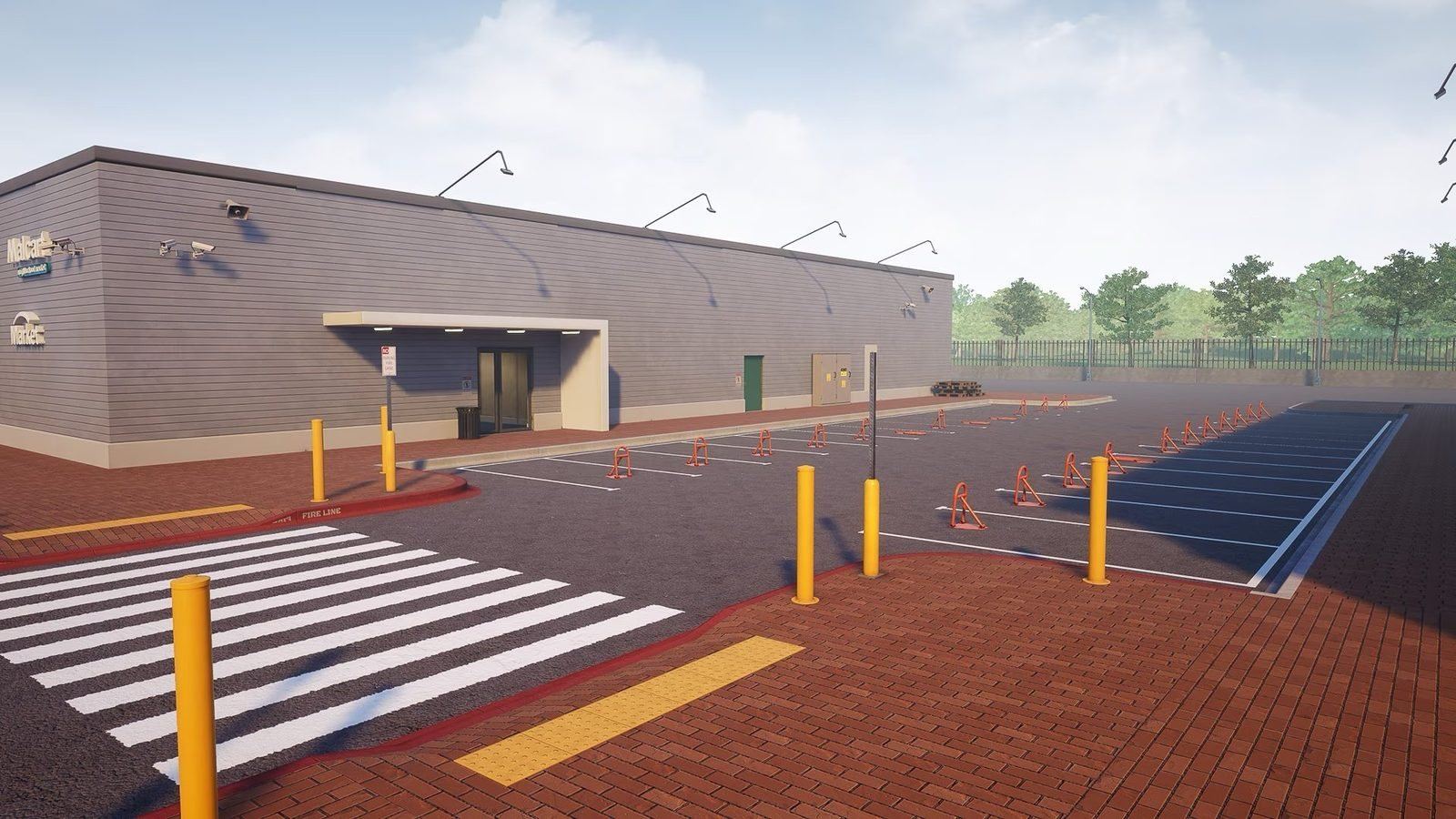 Shopping Plaza virtual production standing set — angle 14 on the L.A. & ABQ Castle Studios stage