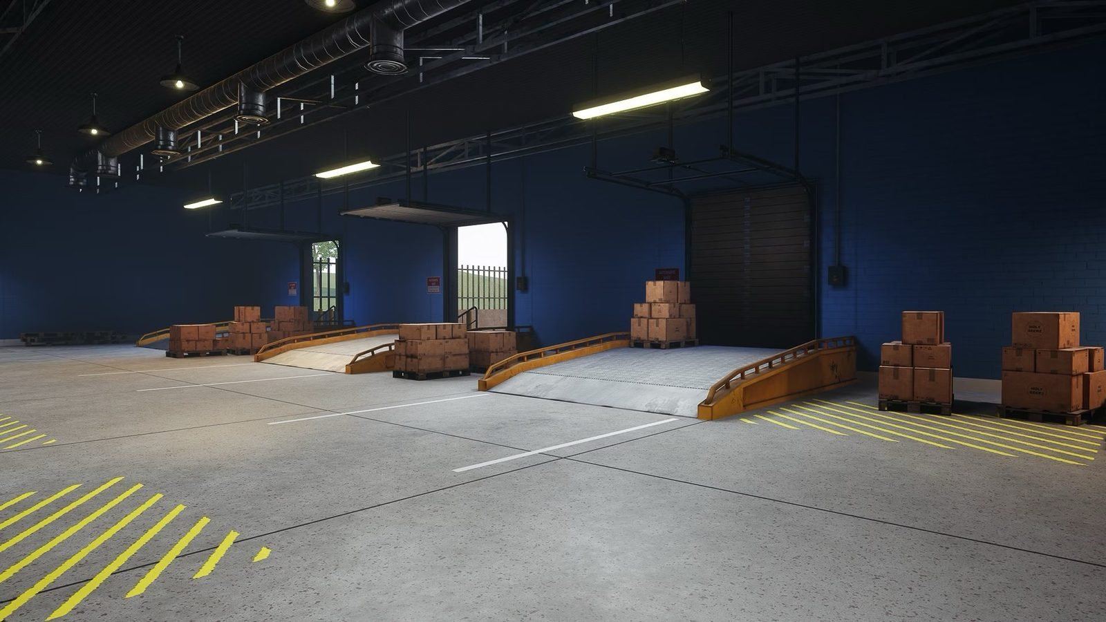 Shopping Plaza virtual production standing set — angle 22 on the L.A. & ABQ Castle Studios stage