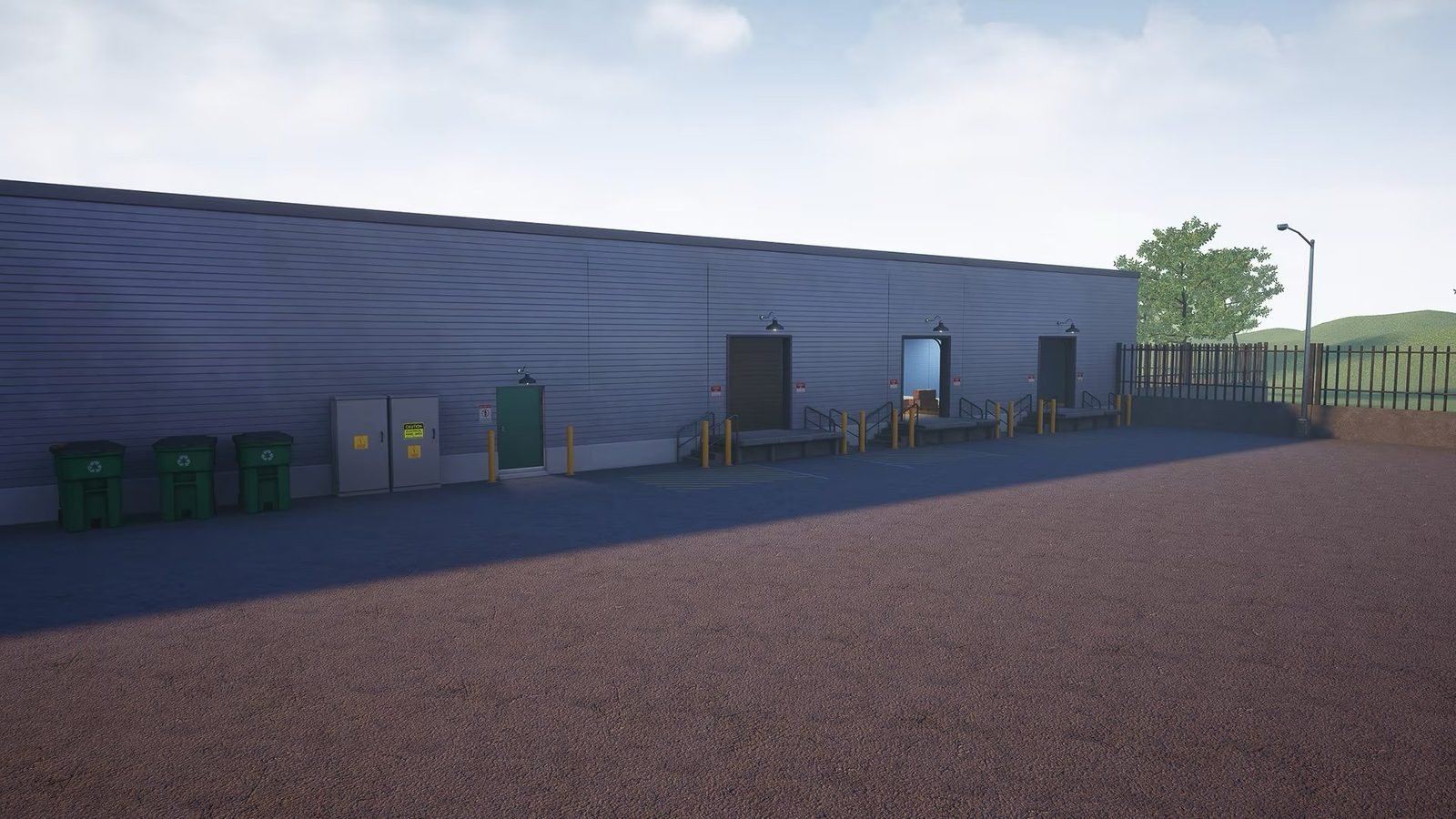 Shopping Plaza virtual production standing set — angle 24 on the L.A. & ABQ Castle Studios stage