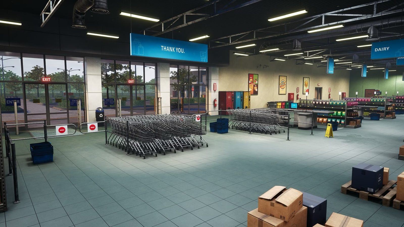 Shopping Plaza virtual production standing set — angle 5 on the L.A. & ABQ Castle Studios stage