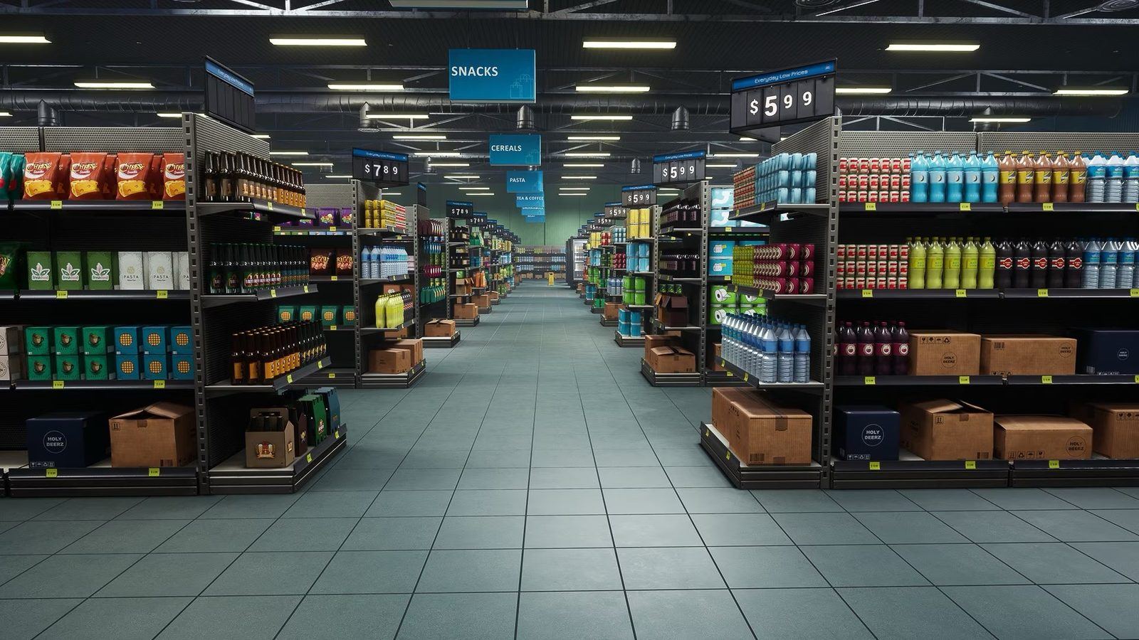 Shopping Plaza virtual production standing set — angle 6 on the L.A. & ABQ Castle Studios stage