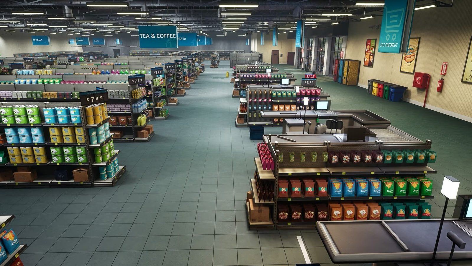Shopping Plaza virtual production standing set — angle 10 on the L.A. & ABQ Castle Studios stage