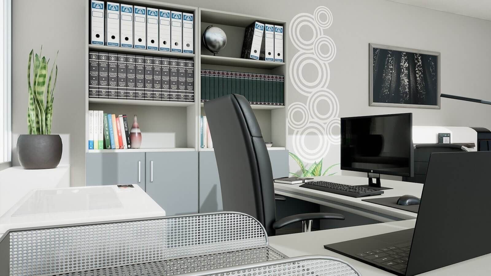Single Room Office virtual production standing set — angle 2 on the L.A. & ABQ Castle Studios stage
