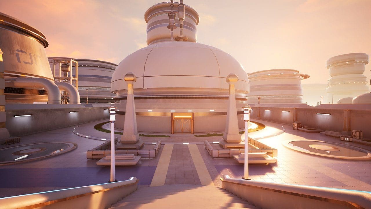 Skyline City virtual production standing set — angle 2 on the L.A. & ABQ Castle Studios stage