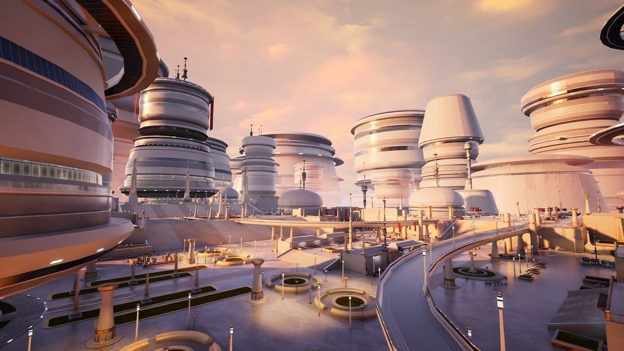 Skyline City virtual production standing set — angle 16 on the L.A. & ABQ Castle Studios stage