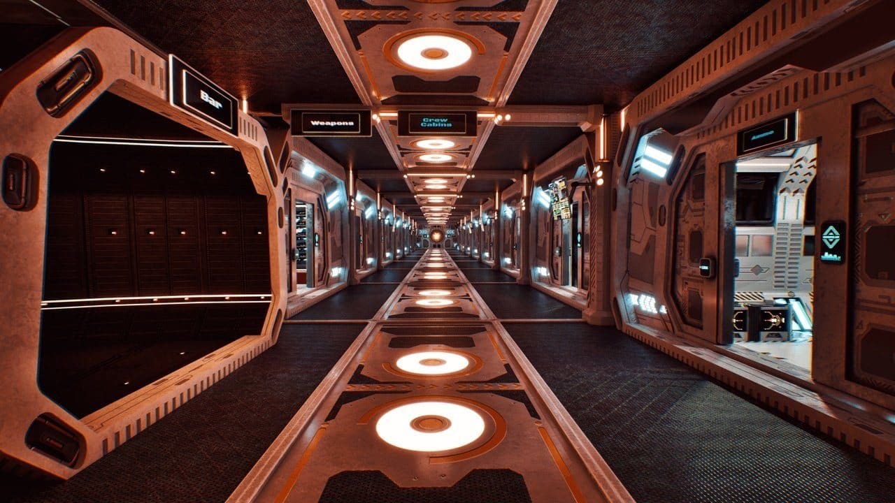 Space Cruiser virtual production standing set — angle 11 on the L.A. & ABQ Castle Studios stage