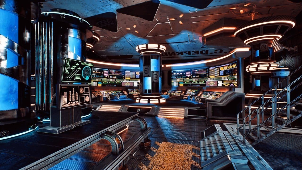 Space Cruiser virtual production standing set — angle 16 on the L.A. & ABQ Castle Studios stage