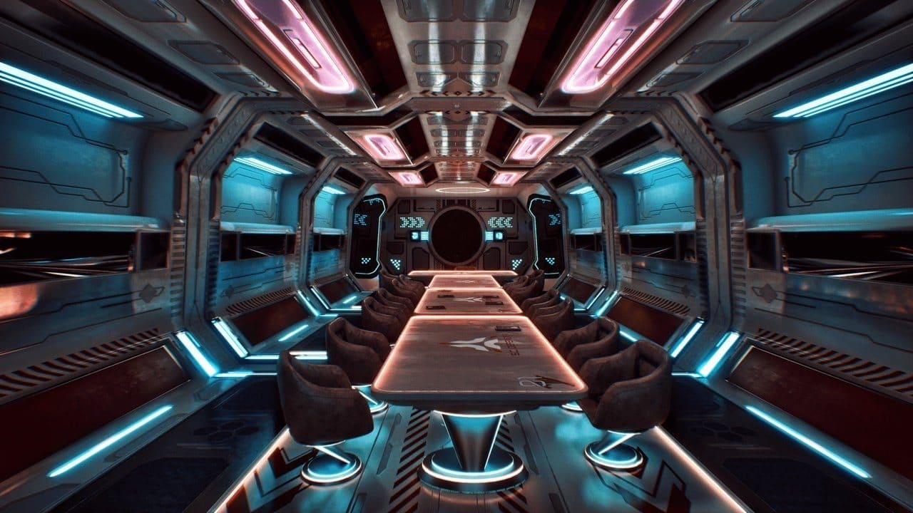 Space Cruiser virtual production standing set — angle 17 on the L.A. & ABQ Castle Studios stage