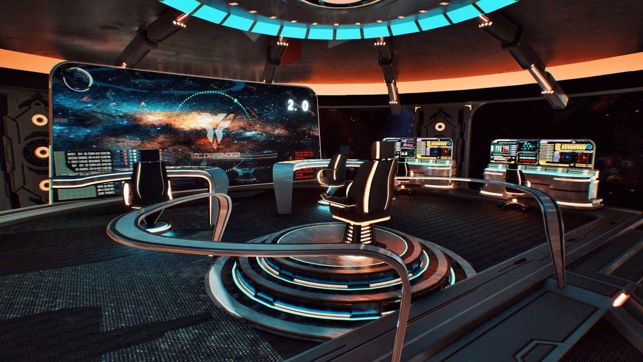 Space Cruiser virtual production standing set — angle 4 on the L.A. & ABQ Castle Studios stage