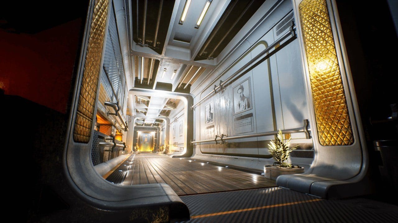 Space Habitat virtual production standing set — angle 2 on the L.A. & ABQ Castle Studios stage