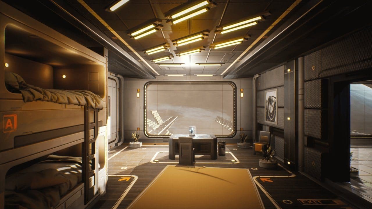 Space Habitat virtual production standing set — angle 10 on the L.A. & ABQ Castle Studios stage