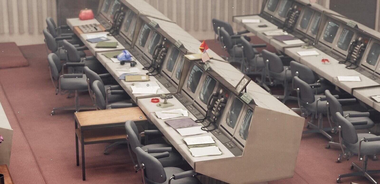 Space Launch Control virtual production standing set — angle 11 on the L.A. & ABQ Castle Studios stage