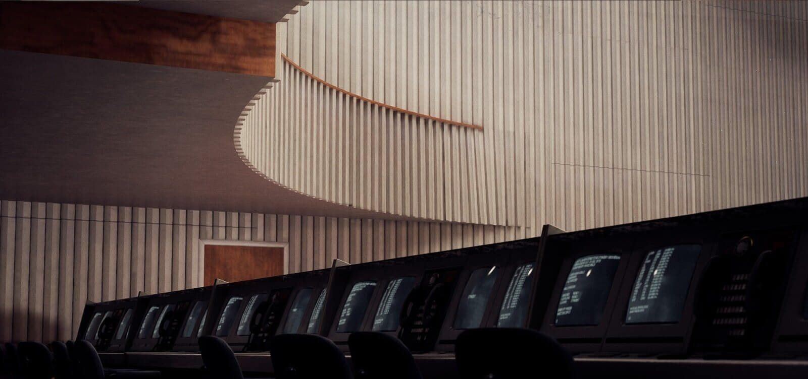 Space Launch Control virtual production standing set — angle 16 on the L.A. & ABQ Castle Studios stage