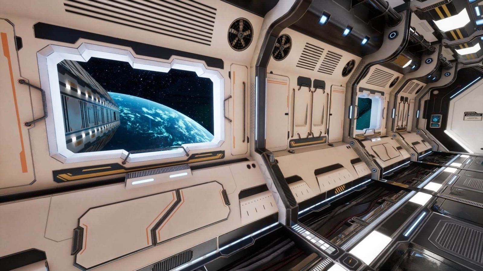 Space Station with Planet View virtual production standing set — angle 17 on the L.A. & ABQ Castle Studios stage