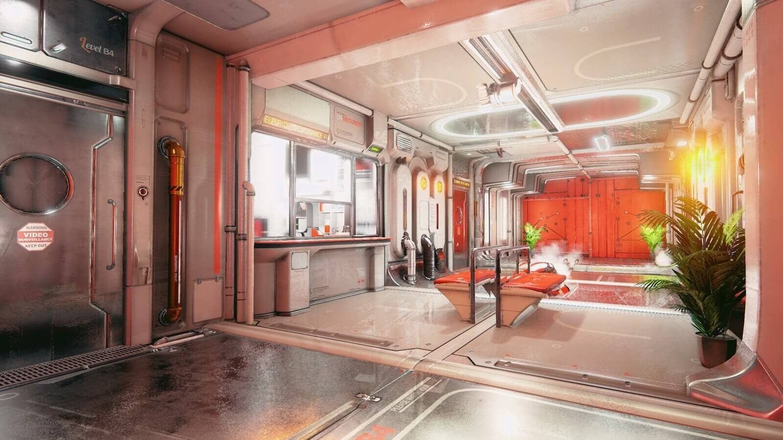 Space Transport virtual production standing set — angle 2 on the L.A. & ABQ Castle Studios stage