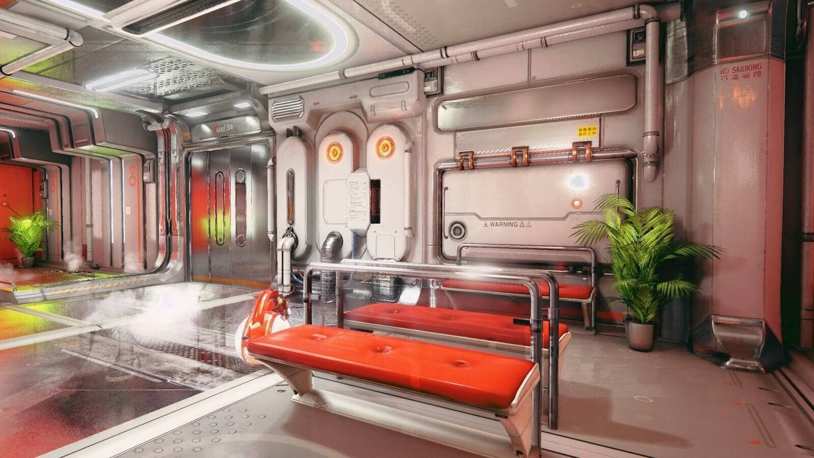 Space Transport virtual production standing set — angle 5 on the L.A. & ABQ Castle Studios stage