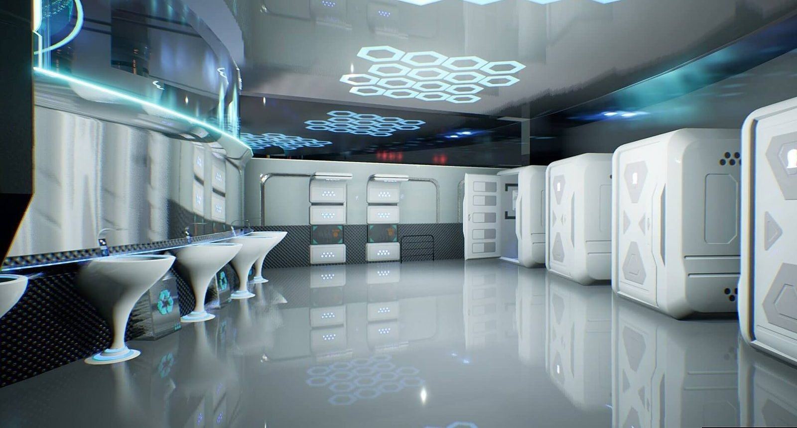 Spaceport virtual production standing set — angle 18 on the L.A. & ABQ Castle Studios stage