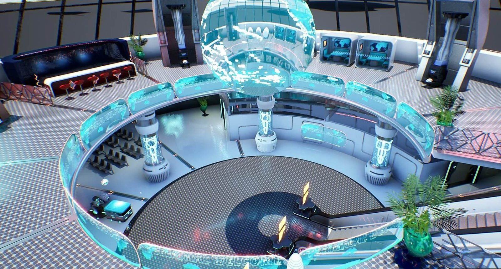 Spaceport virtual production standing set — angle 19 on the L.A. & ABQ Castle Studios stage