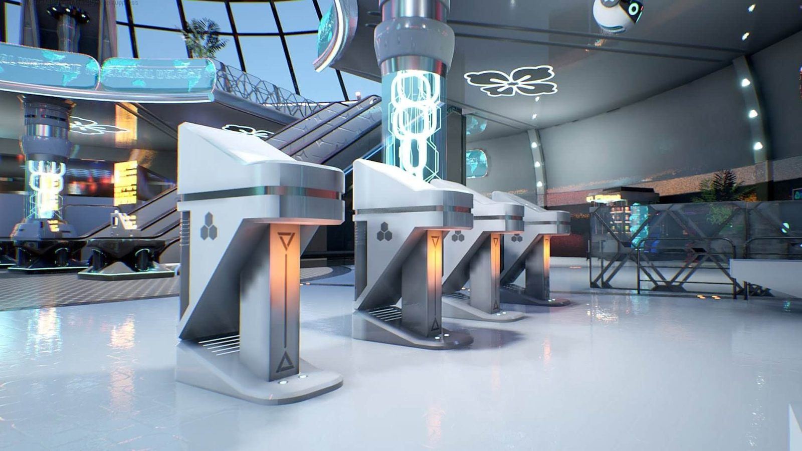 Spaceport virtual production standing set — angle 6 on the L.A. & ABQ Castle Studios stage