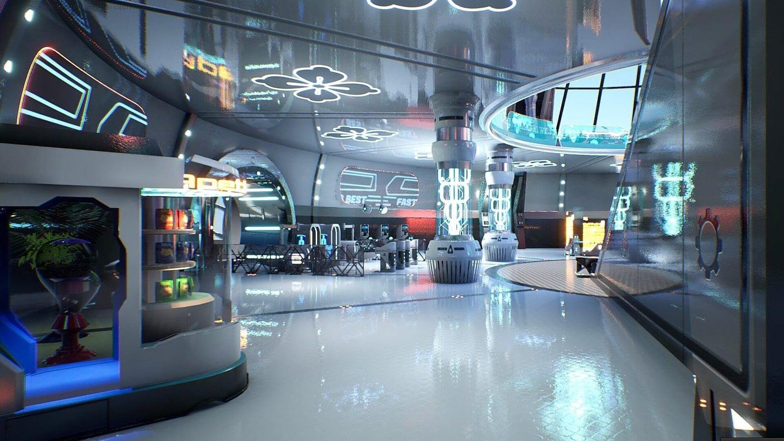 Spaceport virtual production standing set — angle 7 on the L.A. & ABQ Castle Studios stage