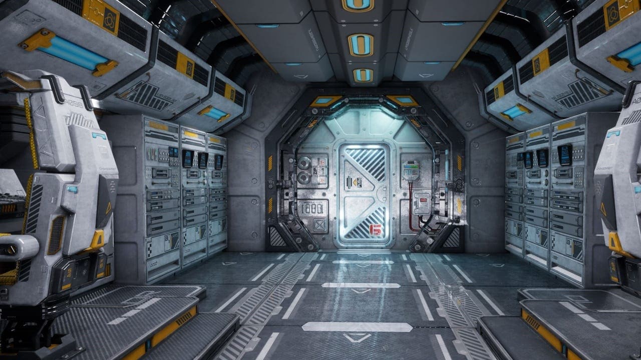Spaceship Cockpit virtual production standing set — angle 4 on the L.A. & ABQ Castle Studios stage